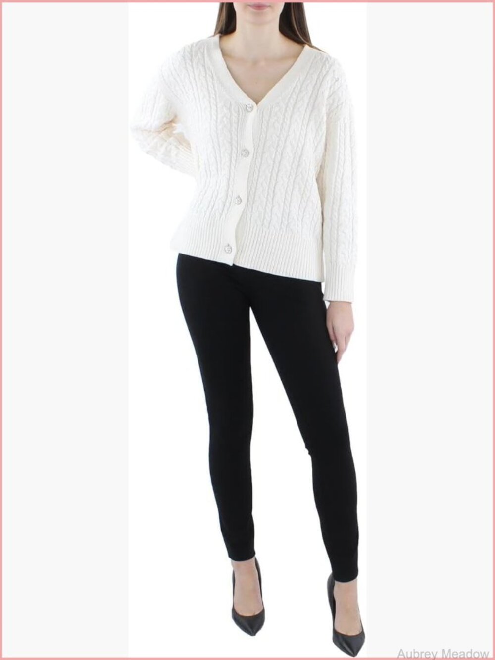 Classic Cable Cardigan with Jewel Buttons